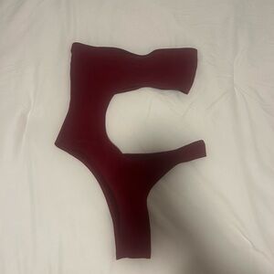 Edikted Burgundy Bodysuit